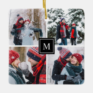 Fotokollage Modern Monogram Julgransprydnad Keramik