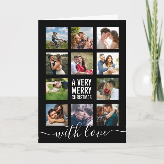 Fotokollage Modern Mycket God jul Helgkort (Framsida)