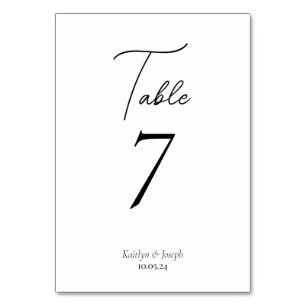 Fotokollage Modern Script Bröllop Bordsnummer