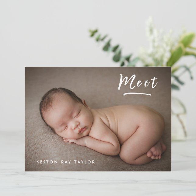 Fotokollage Modern Simple Nyfödd bebis Meddelande (Stående Fram)