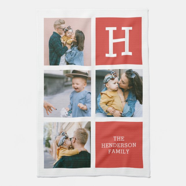 Fotokollage Monogram Modern Kitchen Towel Kökshandduk (Vertikal)