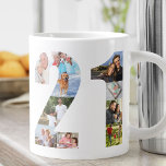 Fotokollage nummer 21 - 21:a födelsedagen jumbo mugg<br><div class="desc">Personlig Giant Mugg för 21:a födelsedagen. Skapa din egen fotokollage med dina favoritfoton. Fotografierna visningar automatiskt i form av nummer 21 på båda sidor om mugg. Fotokollaget innehåller en blandning av kvadrat, porträtt och liggande bilder till ge som ger dig bra flexibilitet att placera dina foton på den bästa platsen....</div>