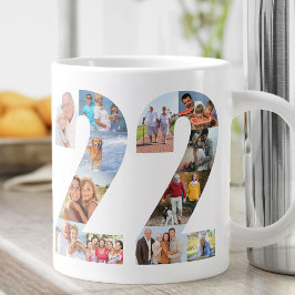 Fotokollage nummer 22 - 22:a födelsedagsgåva jumbo mugg