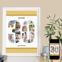 Fotokollage nummer 30 Neutralter 30års födelsedag