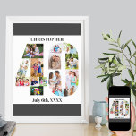 Fotokollage nummer 40 Personlig 40 födelsedagar Poster<br><div class="desc">Anpassningsbarna Poster med nummer 40 fotokollage - perfekt för en unik 40-årsdagspresent. Poster är vit med mörk grått gräns och typografi. Fotokollaget innehåller upp till 15 av dina favoritfoton i familjen eller skapar din egen tidslinje de senaste 40 åren. Mallen är konfigurerad så att du kan lägga till födelsedatum och...</div>