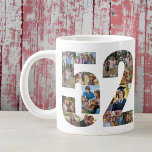Fotokollage nummer 52 - 52:a födelsedagen jumbo mugg<br><div class="desc">Personlig Giant Mugg för 52:a födelsedagen. Skapa din egen fotokollage med dina favoritfoton. Fotografierna visningar automatiskt i form av siffran 52 på båda sidor om mugg. Fotokollaget innehåller en blandning av kvadrat, porträtt och liggande bilder till ge som ger dig bra flexibilitet att placera dina foton på den bästa platsen....</div>