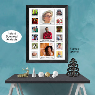 Fotokollage och text för anpassningsbar Retro Poster