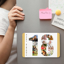 Fotokollage på nummer 18 Lycklig 18: e födelsedage Magnet