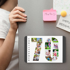 Fotokollage på nummer 70 - 70:e födelsedagen magnet