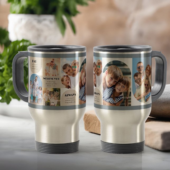 Fotokollage Pappa avskrivning 6 Bild Resemugg (Photo Travel Mug for Dad)