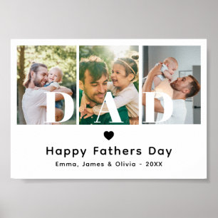 Fotokollage pappa Lycklig Fars dag 3 Poster