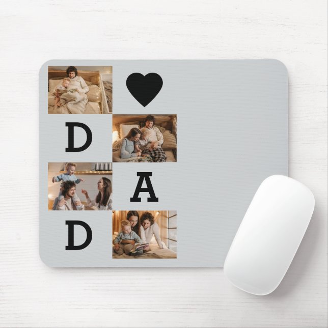 Fotokollage - Pappa med hjärta | FARS DAG - Musmatta (Med mus)