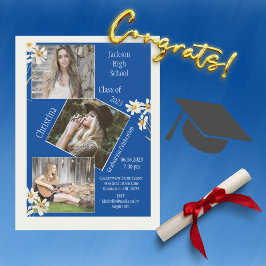 Fotokollage Personlig 4 Bilder Blue Meddelande