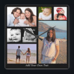 Fotokollage-Personlig av ett slag Fyrkantig Klocka<br><div class="desc">designerklockor från Ricaso ...  överför dina foton/bilder och lägg till din egen text ...  enkelt att utforma din egen väggklocka - ändra bakgrund och text färg genom att klicka på anpassa - skapa enkelt en unik behålla för tidsfred för sakens skull</div>