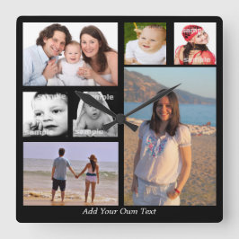 Fotokollage-Personlig av ett slag Fyrkantig Klocka