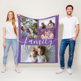 Fotokollage Personlig DIY Anpassningsbar Family Fleecefilt