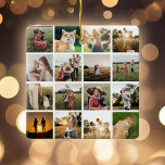 Fotokollage Personlig-familj Julgransprydnad Keramik<br><div class="desc">Skapa ditt eget fotokollage-namn. Lägg bara till dina foton för en anpassningsbar julprydnad.</div>