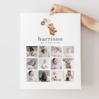 Fotokollage Poster - Bear Brown 3-bubblor