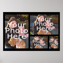 Fotokollage Poster, fyra Bilder Poster