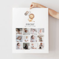 Fotokollage Poster - Lejont med 3 bruna bubblor