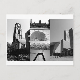 Fotokollage Rotterdam 1 i svartvitt Vykort