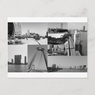 Fotokollage Rotterdam 2 i svartvitt Vykort