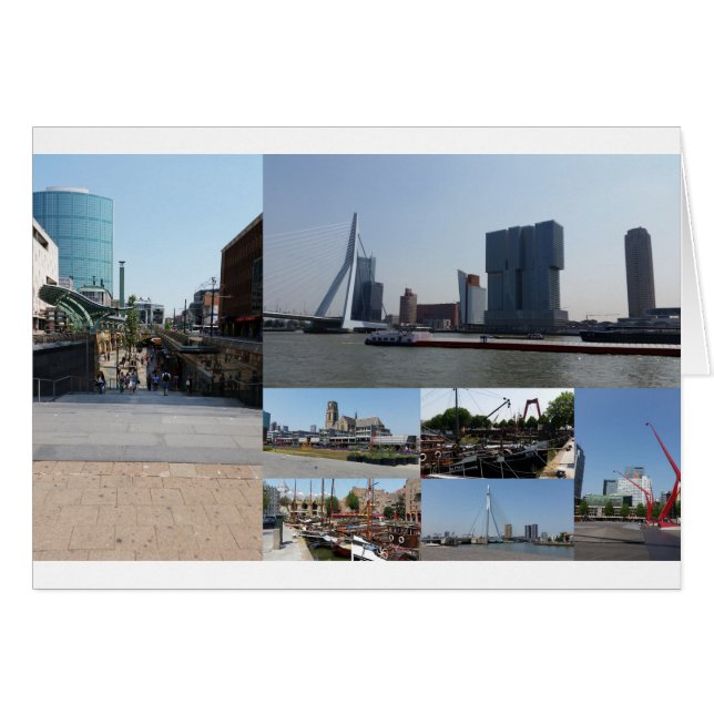 Fotokollage Rotterdam 3 Hälsningskort (Framsidan Horizontal)
