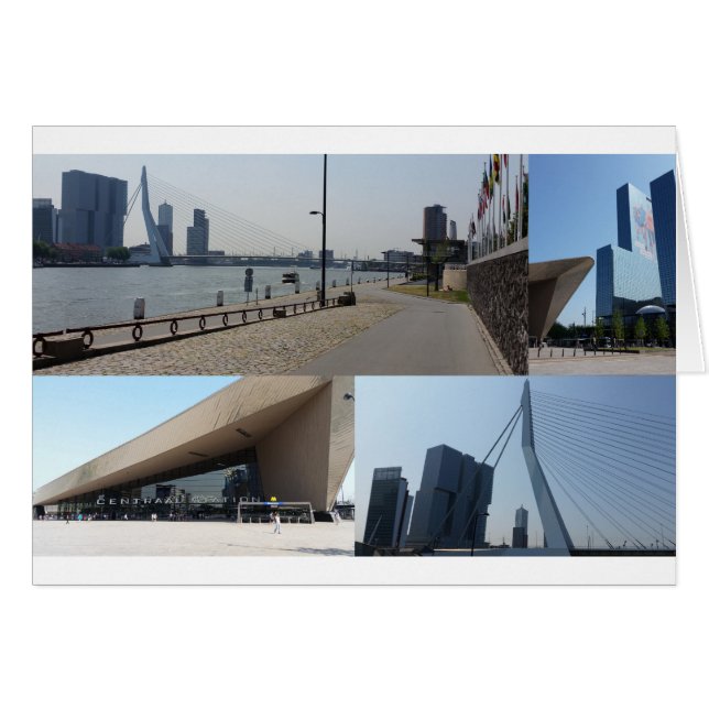 Fotokollage Rotterdam 4 Hälsningskort (Framsidan Horizontal)