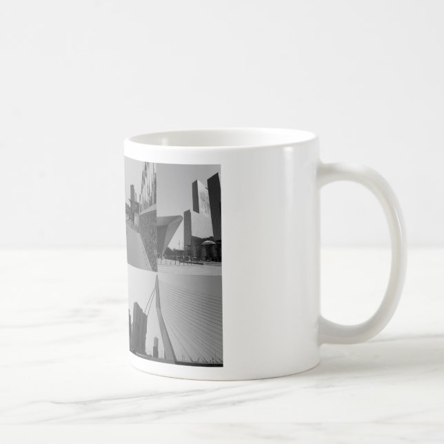 Fotokollage Rotterdam 4 i svartvitt Kaffemugg (Höger)