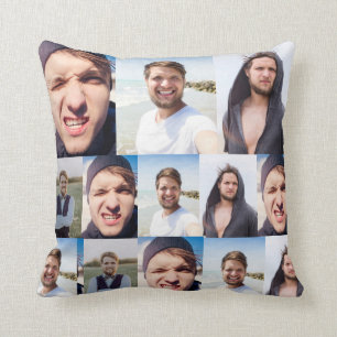 Fotokollage sätta Ansikte på en Kudde