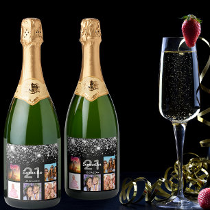 Fotokollage silver glitter i namn