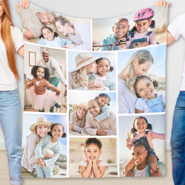 Fotokollage Simple Elegant Bild Fleecefilt (Photo Collage Simple Elegant Picture Fleece Blanket)