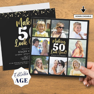 Fotokollage Skapar AGE Bra Black Inbjudningar