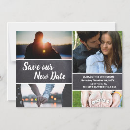 Fotokollage Spara vår New Date Bröllop Magnetisk Inbjudningskort