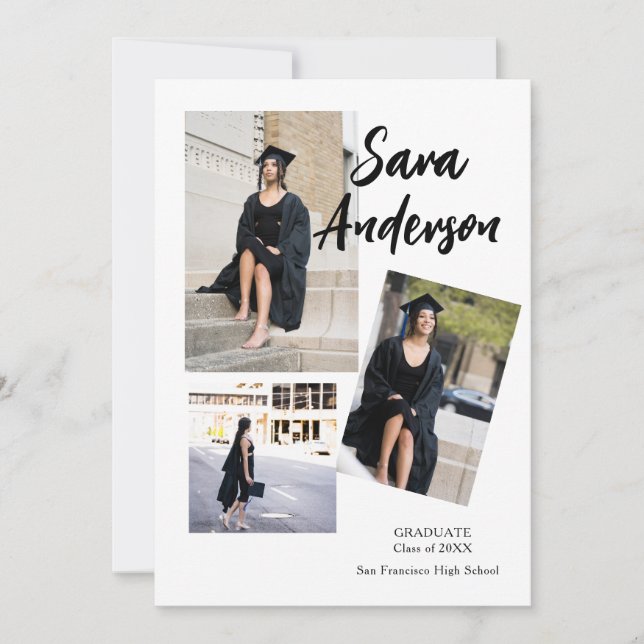 Fotokollage Studenten annonscertifikat Inbjudningar (Framsida)