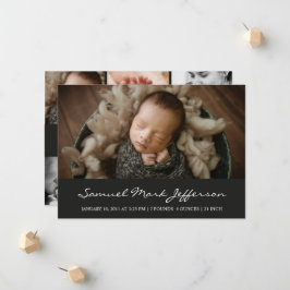 Fotokollage Svart nyfött unisex pojke Meddelande