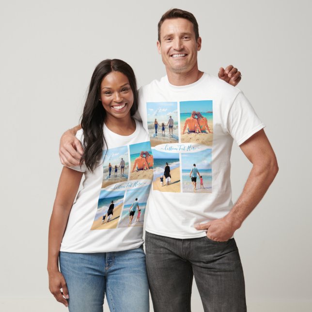 Fotokollage T-Shirt med Anpassningsbar (Unisex)