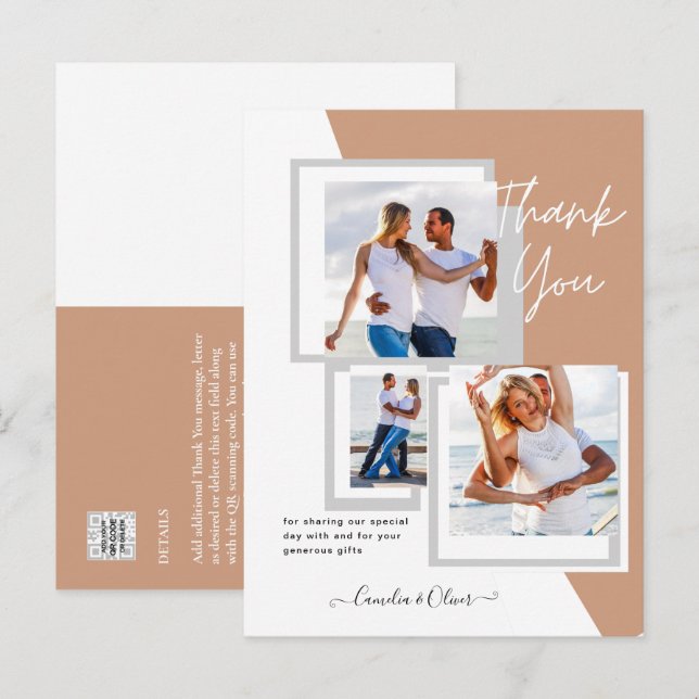 Fotokollage TACK Wedding/Baby/Examen/NÅGOT Vykort (Fram/baksida)
