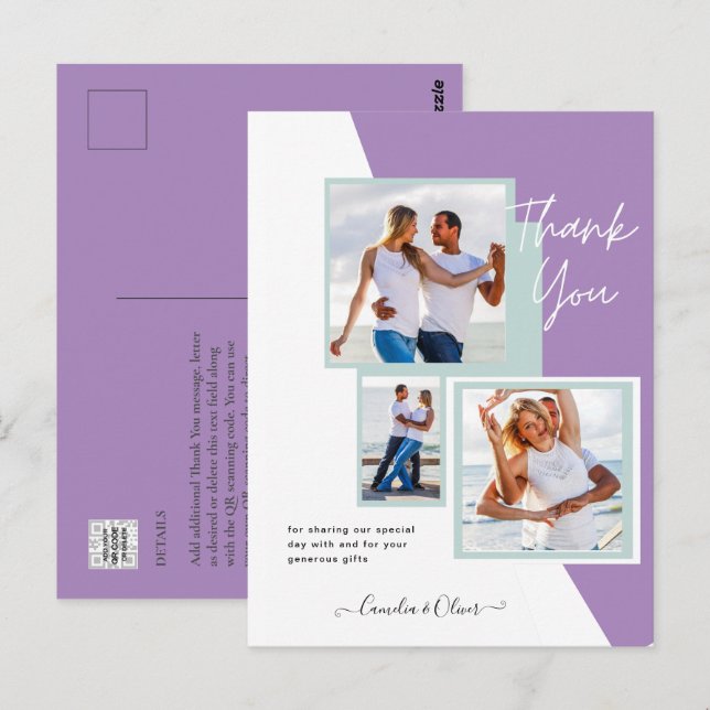 Fotokollage TACK Wedding/Barn/Examen/NÅGOT Vykort (Fram/baksida)