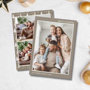 Fotokollage Taupe för julmodern 4-familjen Julkort