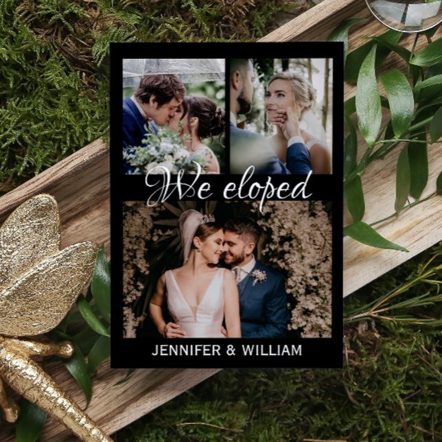 Fotokollage vi Elope Bröllop-meddelande Inbjudningar (Skapare uppladdad)