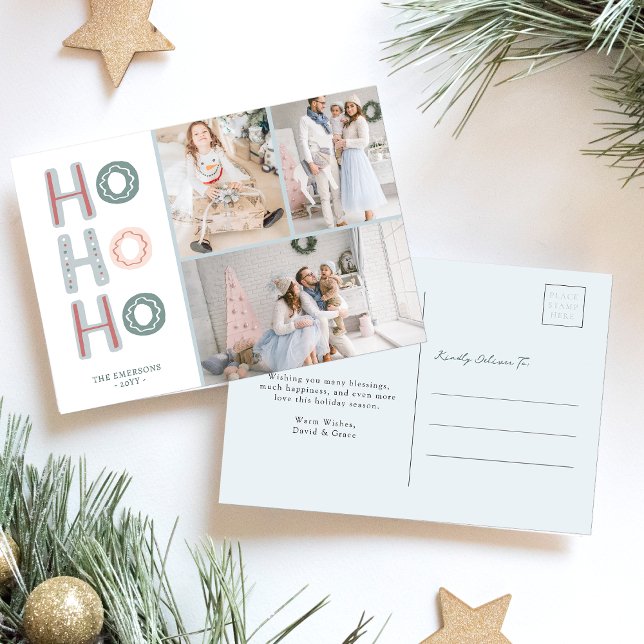 Fotokollage-vykort för Helgdag Vykort (Photo Collage Holiday Postcard
)