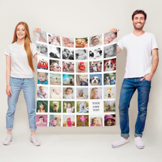 Fotokollapsfamiljens design - ditt eget Bild Fleecefilt