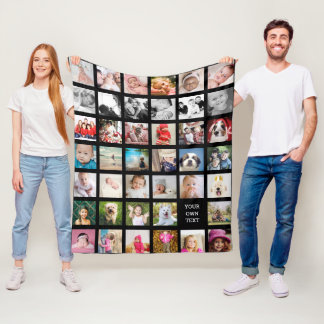 Fotokollapsfamiljens design - ditt eget Bild Fleecefilt
