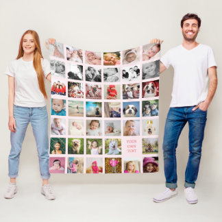 Fotokollapsfamiljens design - ditt eget Bild Fleecefilt