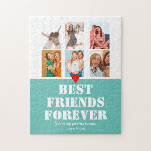 Fotokollet BFF Birthday Gift Anpassningsbar Teal Pussel