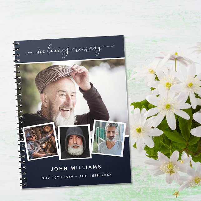 Fotokollokemat för gästbegravning i bok, blått min anteckningsbok (Skapare uppladdad)