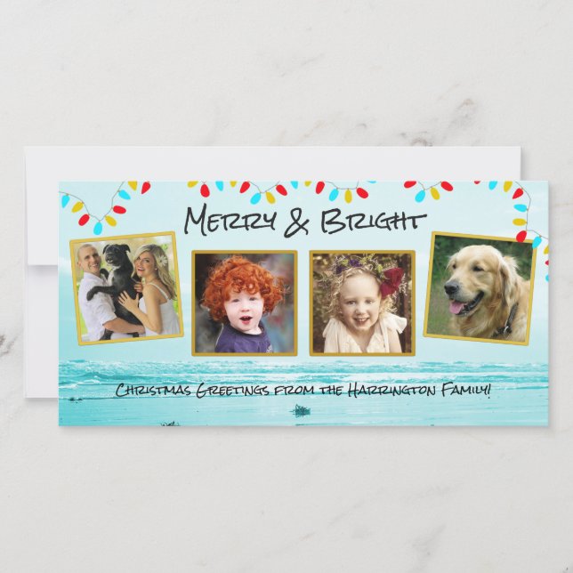 Fotokollokort för blå årshjul julkort (Framsida)