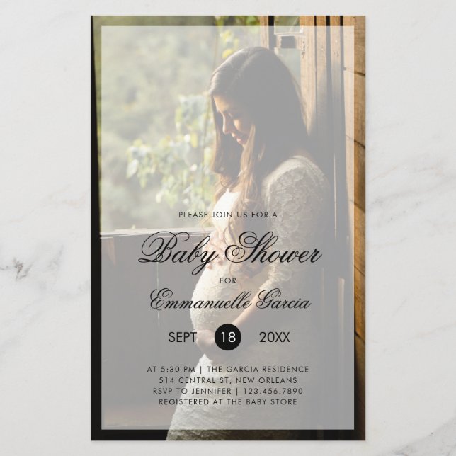 Fotoköns neutrala budgetinbjudan för babyåda (Framsida)