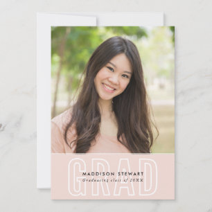 Fotokontur för MODERN GRAD-chic täcker över  rosa Inbjudningar